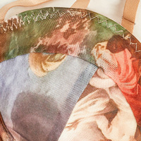 Haut imprimé à fines bretelles avec anneau en acier et ceinture ajustée, en tissu mélangé de fibres de polyester, style gilet, corset et bustier, pour la mode féminine
