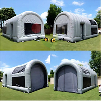 Tente de simulateur de golf gonflable extérieure en PVC imperméable, type petite maison, pour cage de frappe, installation facile, avec pompe à air électrique, grande taille