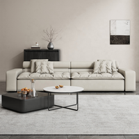 Zayshine Italienisches Minimalistisches Luxus-Leder-Wohnzimmer-Set Sofa 3-Sitzer Modulares Feder-Sofa für Villa, Apartment, Büro Designer-Sofa