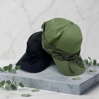 Casquette de baseball en coton personnalisable avec logo brodé, nœud floral en dentelle détachable, structurée, unisexe, à pois ethniques, respirante