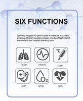 Yonker Hôpital Vital Sign Multiparamètre Vétérinaire Patient Ecg Portable Portable Machine Moniteur de Pression Artérielle pour Chien de Compagnie