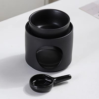 En gros, Brûleur de cire fondue en céramique noir mat, Diffuseur d'arômes, Cuillère, Brûleur d'encens et d'huiles essentielles pour chambre et spa