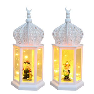 Adorno de mesa de plástico LED al por mayor, decoración de tamaño mediano, forma redonda, batería AAA, uso en exteriores, hogar, fiestas felices de Ramadán - Product Image 2