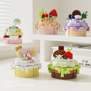 Micro Khối Xây Dựng Đồ Chơi Cho Trẻ Em Mini Tráng Miệng Bảng Trang Trí Robot Theo Chủ Đề Cupcakes Sinh Nhật Đảng Mô Hình Nhà Bếp Hộp Quà Tặng - Product Image 1