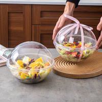 Bol à salade en PET transparent, profond et rond, en plastique de qualité alimentaire, jetable, pour mousse, gâteau, dessert, salade de fruits, emballage à emporter