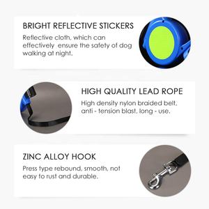 Tartaruga in pelle vegana impermeabile guinzaglio per cani da <span class=keywords><strong>50</strong></span> piedi guinzaglio per cani retrattile da 10M con luce per Dispenser di sacchetti per rifiuti - Product Image 4