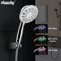 Usine Haute Pression Spa Led Pommeau De Douche Universel Changement De Couleur Pommeau De Douche À Main Pulvérisation Contrôle De La Température Led Pommeau De Douche