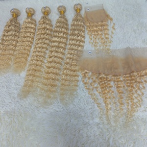 Letsfly Blonde Color 613# Raw Virgin Hair Bundles 100gram 10A 100% Human Hair Straight/<b>Body</b> <b>Wave</b>/Deep <b>Wave</b> Brazilian Wholesale - Product Image 6