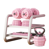 Ensemble d'haltères réglables à 12 pans en plastique coloré avec revêtement vinyle pour la musculation à domicile