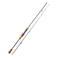 Canne à pêche spinning et casting ultralégère en carbone colorée en 2 brins de 1,68 m, 1,8 m, 1,98 m pour la pêche en lac de carpes, truites et barres