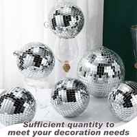 Boule disco en mousse rouge, noire, argentée, or rose, de 10 cm, 20 cm, 30 cm, fournitures de fête, décoration en verre miroir