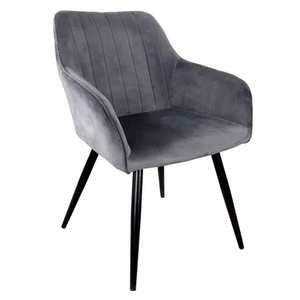 Hot Sale Modern Home Furniture Cafe Restaurant Arm Upholstered Metal Legs Fabric Velvet Dining <b>Chairs</b> - Product Image 2