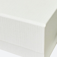 Boîte cadeau pliable A5 en lin fin avec fermeture magnétique, texture et profondeur subtilles, emballage cadeau pliable haut de gamme