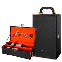 Boîte à vin en cuir de sublimation personnalisée avec ouvre-poignée Boîte cadeau Boîte d'emballage de vin