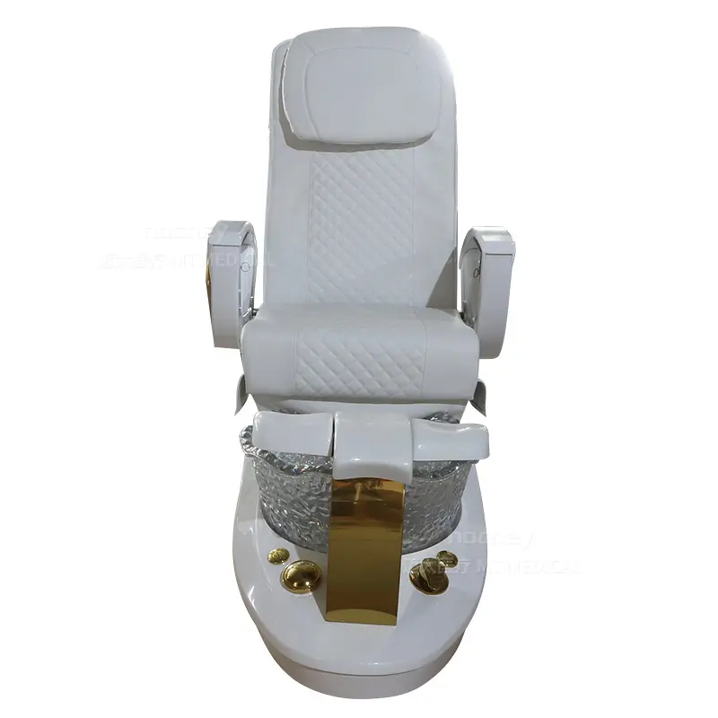 เก้าอี้สปาเท้าพร้อมอ่างน้ำแก้วอุปกรณ์ตกแต่งเล็บสปาทำเล็บมือเล็บเท้าแบบไม่ประปาทันสมัยหรูหรา
