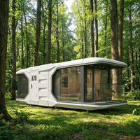 Maison-capsule spatiale de luxe personnalisable avec isolation acoustique et design d'intérieur moderne pour hôtel, complexe hôtelier et villa de vacances