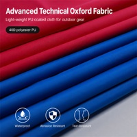 Tissu en taffetas de polyester enduit de PU blanc, résistant aux taches, imperméable 40D/300T, pour matériaux de chaussures et sacs à dos de randonnée