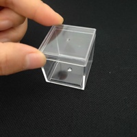 Boîte en plastique transparente carrée de 3,3 cm de qualité alimentaire PS SLH-ZFX-3.3, épaisseur 1,8 mm, mini boîte de rangement pour bijoux et spécimens, vente en gros