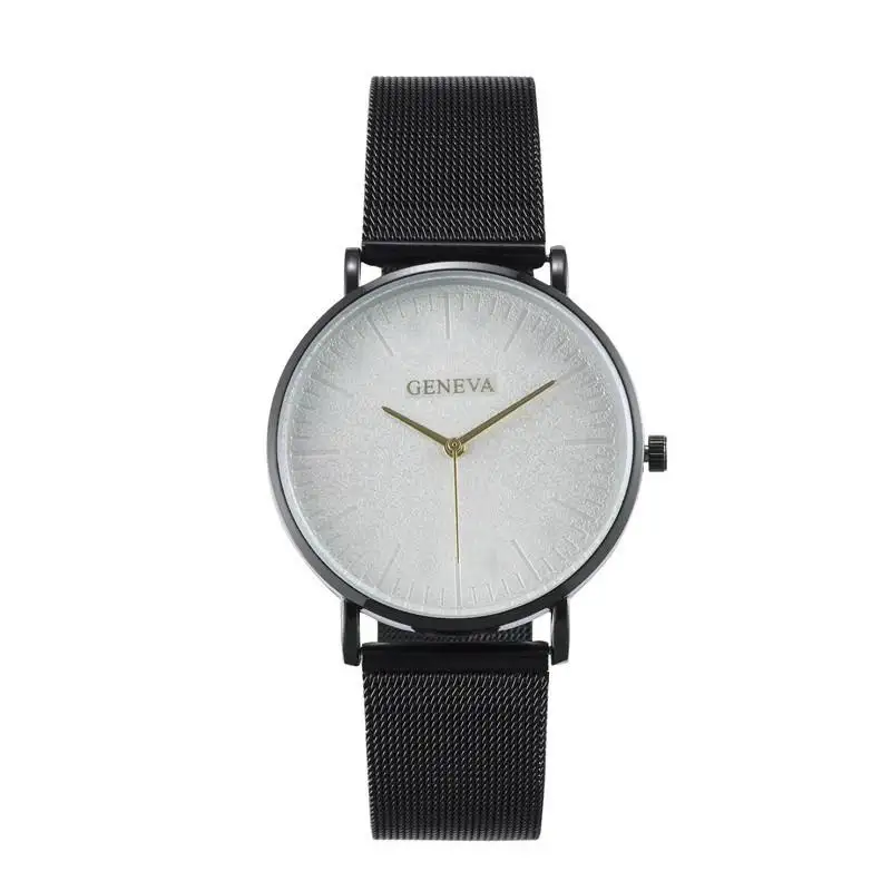 クォーツ時計ファッションスチールワイヤーウォッチストラップ男性用シンプルな時計