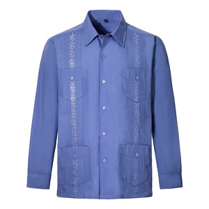 Camisas Guayaberas Personalizadas de Alta Calidad con Estampado, Camisas de Negocios de Algodón Puro para <span class=keywords><strong>Hombre</strong></span> - Product Image 4
