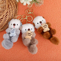 Nouveau porte-clés en peluche QY, petit pendentif en forme d'otter de mer de dessin animé, avec poisson et chien de mer, poupée en peluche, pendentif pour sac d'école