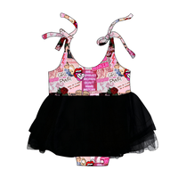 Robe barboteuse une pièce à impression personnalisée pour bébé fille: attaches d'épaule réglables, maille extensible extrêmement douce, quantité minimale de commande bas