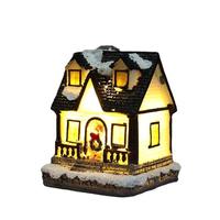 Dioramas miniatures de Noël personnalisés en résine, maisonnette lumineuse, ornement pour fête de fin d'année, vente directe d'usine OEM ODM 2026