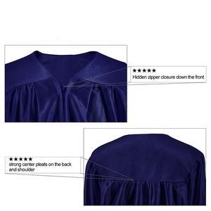 2023 blu <span class=keywords><strong>Navy</strong></span> lucido all'ingrosso migliore qualità College o liceo abito e berretto da laurea - Product Image 6