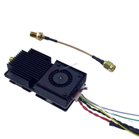 Émetteur vidéo haute puissance réglable 3,7 GHz 10 W 80 canaux VTX 3200-3700 MHz avec ventilateur de refroidissement et dissipateur thermique pour longue portée RC FPV VTX