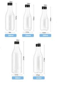 เครื่องดื่มน้ำผลไม้ใส350มล. 500มล. ขวดน้ำผลไม้ขวดพลาสติกสำหรับสัตว์เลี้ยงขวดชานม - Product Image 5