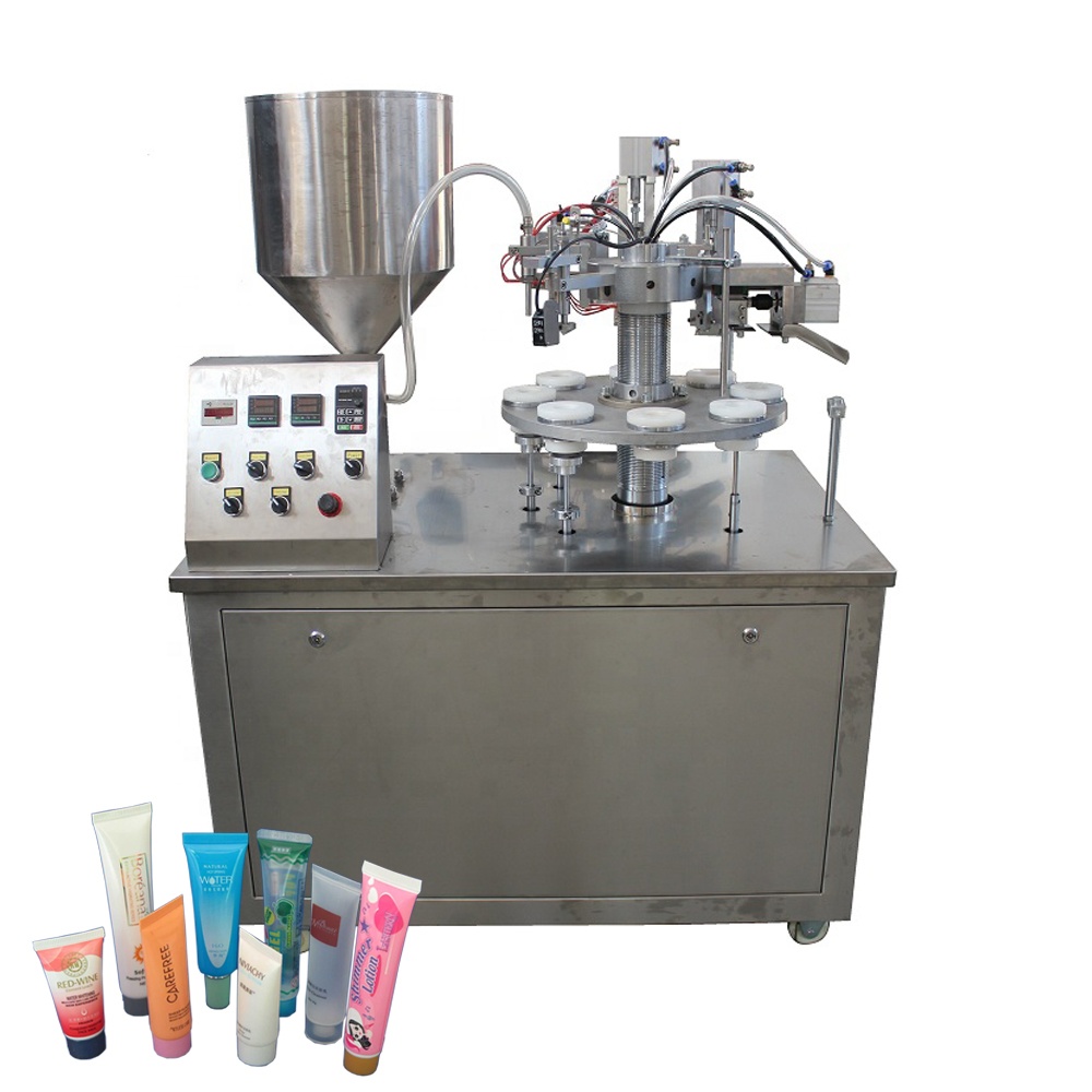 Полуавтоматическая Косметическая мазь для жидкого крема, зубная паста и герметичная пластиковая машина для розлива мягких тюбиков