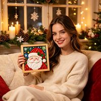 Kit de peinture sur tissu sans couture DIY pour Noël, kit d'artisanat en tissu de qualité supérieure sur le thème du Père Noël pour la décoration de la maison et les cadeaux de fêtes