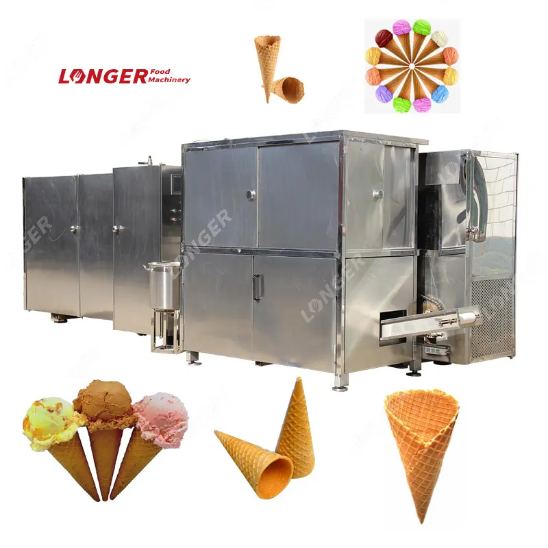 Industrial High Quality Automatic Crispy Biscuit Cone Make Production Line Ice Cream Sugar Cone Making Machine