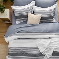 Lit dans un sac Queen 7 pièces ensemble de couette réversible Ultra doux respirant ensembles de literie avec draps de couette taies d'oreiller Shams