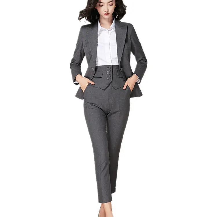 Beste Verkoop Vrouwen 2 Stuk Broek Set Plus Size Dragen Vrouwen Kantoor Pak Mode Winter Jas Vrouwen Dames Blazer Jurk