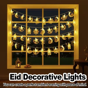 1.5M <span class=keywords><strong>LED</strong></span> lễ hội đèn dây trang trí cho ngôi sao nhà cổ tích Rèm cưới ấm áp pin Trắng kỳ nghỉ Pin hoạt động trong nhà - Product Image 2