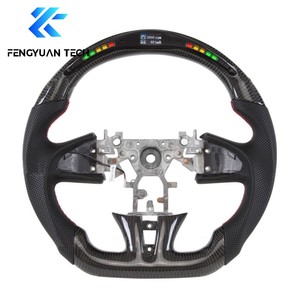 Volant de voiture en cuir noir personnalisable en direct d'usine, avec fibre de carbone forgée bleue, pour Infiniti FX35 G25 G37 Q50 Q60 Q70 <span class=keywords><strong>350Z</strong></span> - Product Image 3