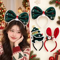 Accessoires de cheveux de Noël, Bandeau rouge avec nœud, Tenue mignonne, Bandeau en peluche, Ambiance, Accessoires de cheveux pour la photographie de Noël