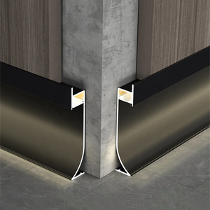 <span class=keywords><strong>Prix</strong></span> de gros Plinthe LED Canal Aluminium Personnalisé Noir PC Couverture Home Design Décoration murale Plinthe Éclairage - Product Image 6