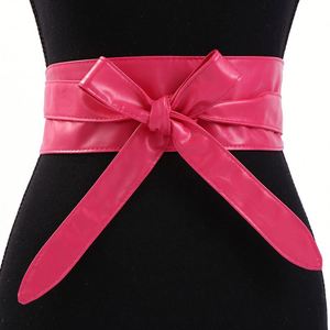 Ceintures élastiques colorées <span class=keywords><strong>pour</strong></span> <span class=keywords><strong>robe</strong></span>, ceintures larges style corset <span class=keywords><strong>pour</strong></span> femme avec grands nœuds, accessoires de corset, <span class=keywords><strong>bleu</strong></span> <span class=keywords><strong>marine</strong></span> coréen - Product Image 1