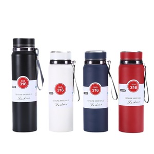 316 Stainless Steel Insulated Water <b>Bottle</b> With Carrying Strap Travel Sports Outdoor Use - Product Image 4