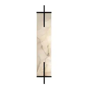 Chinese style Rectangular Alabaster Wall Light Linear marble outdoor wall light IP65