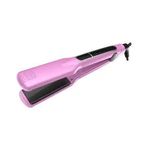 Pink 450 degrees Waterproof Titanium Hair Straightener Good for Keratin Treatment Professional Flat Iron