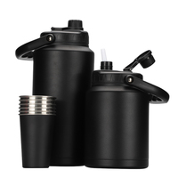 Bouteille d'eau en acier inoxydable écologique à double paroi isolée sous vide, sans BPA, avec logo personnalisé, 1 gallon/128 oz, best-seller