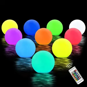 16 renk yüzen yüzme havuzu işıkları RGB LED ışık topları su geçirmez 20cm 15cm 12cm 8cm sıcak küvet gece ışıkları havuzu oyuncaklar