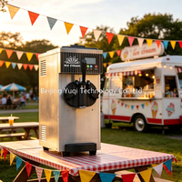 Machine à glace molle commerciale blanche en acier inoxydable compacte pour café, chariot mobile, comptoirs/bancs