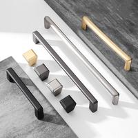 Kenop Kabinet Geometris Multi-Warna dari Paduan Seng Modern, Gagang Laci Persegi untuk Lemari Mewah, Bufet, dan Gagang Pintu Furnitur