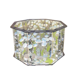 Portavelas Decorativo Hecho a Mano con Espejo de Tulipanes, Lámpara de Viento, Recipiente para Velas - Product Image 5