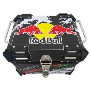 Baúl Trasero para Motocicleta de Aleación de Aluminio Negro de 45L, Impermeable y Duradero, Instalación No Destructiva, Adhesivo <span class=keywords><strong>Red</strong></span> <span class=keywords><strong>Bull</strong></span> Universal 1, 2025 - Product Image 3