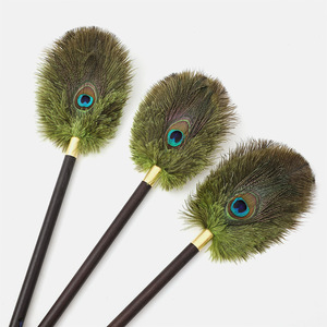 Plumeau en plumes de paon Siyu 30-45 cm, outil de nettoyage décoratif fait main - Product Image 4